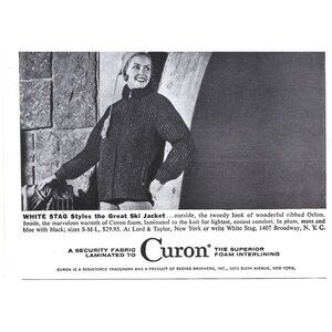 White Stag Ski Jacket New York City Lord and Taylor ADVERT 1960s Vintage Print